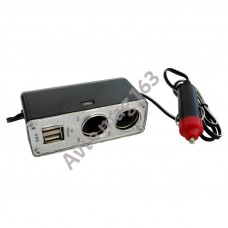 Разветвитель прикуривателя на 2 гнезда+2 USB NEW GALAXY 768-273