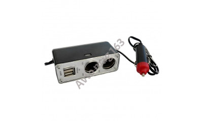Разветвитель прикуривателя на 2 гнезда+2 USB NEW GALAXY 768-273
