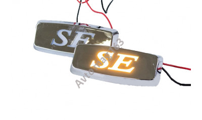 LED жёлтые повторители поворотника "хром" с надписью "SE" на ВАЗ 2108-21099, 2110-2112, 2113-2115; Лада Клина, Приора, Гранта